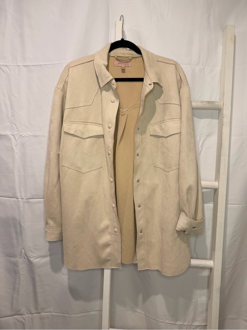 Philosophy Cream Suede-Look Jacket